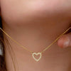Jewelry Copper Hollow Love Geometric Shiny Microinlaid Zircon Necklace For Women
