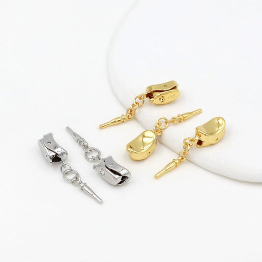 Jewelry Copper Ingot Buckle Electroplating Pearl Stick Buckle Necklace Bracelet Clip Diy Manual Connection Accessories
