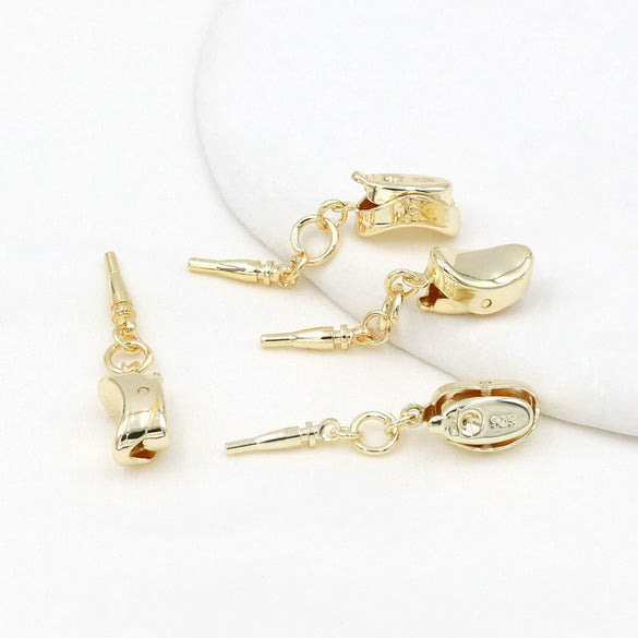 Jewelry Copper Ingot Buckle Electroplating Pearl Stick Buckle Necklace Bracelet Clip Diy Manual Connection Accessories