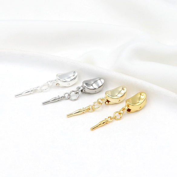 Jewelry Copper Ingot Buckle Electroplating Pearl Stick Buckle Necklace Bracelet Clip Diy Manual Connection Accessories