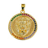 Jewelry Copper Inlaid With Zircon Animal Lion Tiger Leopard Cheetah Hollow Electroplated Pendant