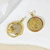 Jewelry Copper Inlaid With Zircon Animal Lion Tiger Leopard Cheetah Hollow Electroplated Pendant