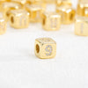 Jewelry Copper Inlaid With Zircon Square Perforated Beads Stereo Number Spacer Beads Letters Numbers Text Loose Bead Accessories Bracelet Necklace