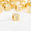 Jewelry Copper Inlaid With Zircon Square Perforated Beads Stereo Number Spacer Beads Letters Numbers Text Loose Bead Accessories Bracelet Necklace