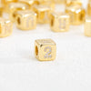 Jewelry Copper Inlaid With Zircon Square Perforated Beads Stereo Number Spacer Beads Letters Numbers Text Loose Bead Accessories Bracelet Necklace