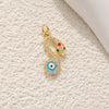 Jewelry Copper Inlaid Zircon Blue Eye Snake Love Pendant Bracelet Earrings