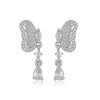 Jewelry Copper Inlaid Zircon Bow Light Luxury Earrings Ring Necklace Bracelet Set
