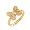 Jewelry Copper Inlaid Zircon Bow Light Luxury Earrings Ring Necklace Bracelet Set