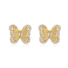 Jewelry Copper Inlaid Zircon Bow Light Luxury Earrings Ring Necklace Bracelet Set