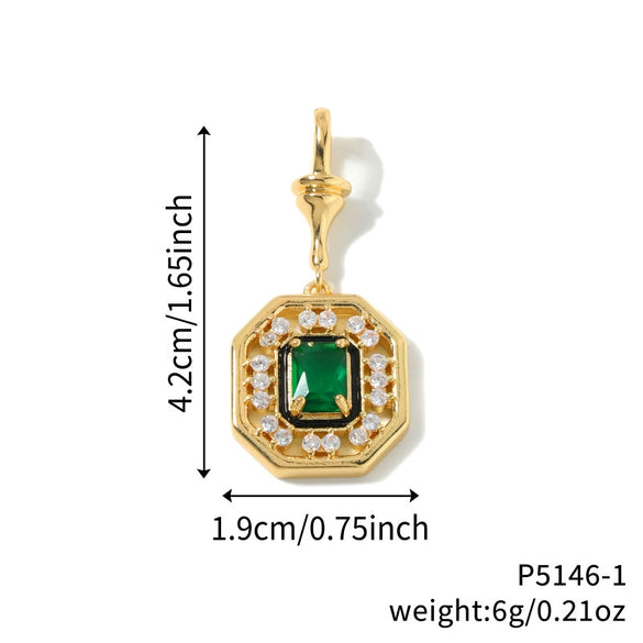 Jewelry Copper Inlaid Zircon Geometric Heart Shape Electroplating Set