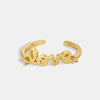 Jewelry Copper 18K Gold Plated Love Geometric Zircon Open Ring For Women