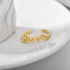 Jewelry Copper 18K Gold Plated Love Geometric Zircon Open Ring For Women