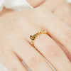 Jewelry Copper 18K Gold Plated Love Geometric Zircon Open Ring For Women