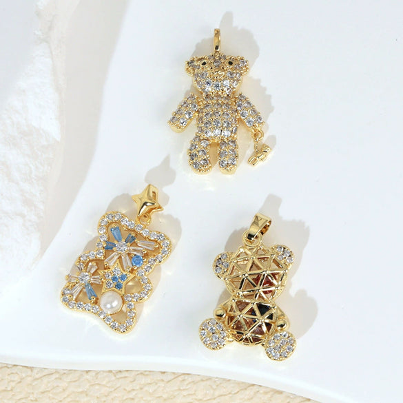 Jewelry Copper 18K Gold Plated Micropaved Animal Zodiac Pendant Necklace Bracelet Earrings For Women