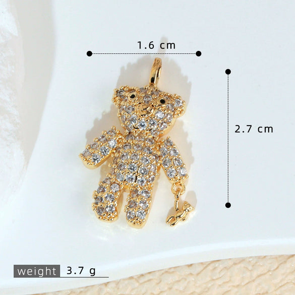 Jewelry Copper 18K Gold Plated Micropaved Animal Zodiac Pendant Necklace Bracelet Earrings For Women