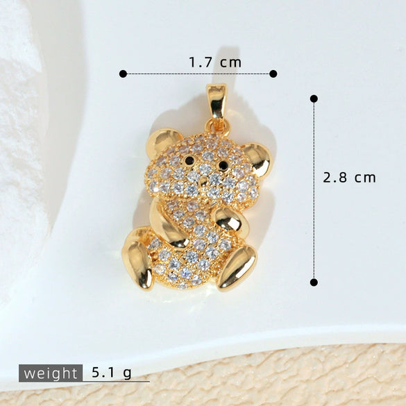 Jewelry Copper 18K Gold Plated Micropaved Animal Zodiac Pendant Necklace Bracelet Earrings For Women