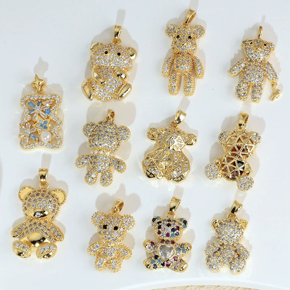 Jewelry Copper 18K Gold Plated Micropaved Animal Zodiac Pendant Necklace Bracelet Earrings For Women