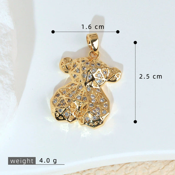 Jewelry Copper 18K Gold Plated Micropaved Animal Zodiac Pendant Necklace Bracelet Earrings For Women