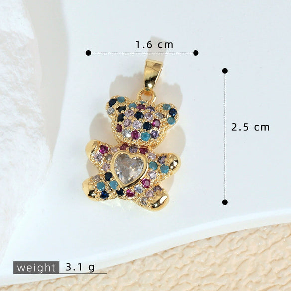 Jewelry Copper 18K Gold Plated Micropaved Animal Zodiac Pendant Necklace Bracelet Earrings For Women