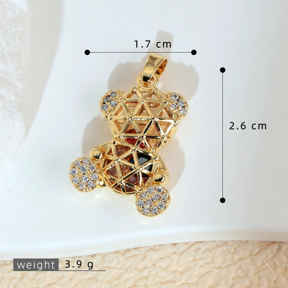 Jewelry Copper 18K Gold Plated Micropaved Animal Zodiac Pendant Necklace Bracelet Earrings For Women