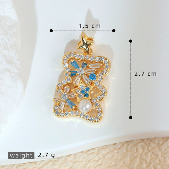 Jewelry Copper 18K Gold Plated Micropaved Animal Zodiac Pendant Necklace Bracelet Earrings For Women