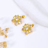 Jewelry Copper 18K Goldfilled Natural Geometric Micropaved Zircon Concentric Lock Orange Pendant Electroplating Accessories Diy Necklace Earrings