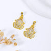 Jewelry Copper 18K Goldfilled Natural Geometric Micropaved Zircon Concentric Lock Orange Pendant Electroplating Accessories Diy Necklace Earrings