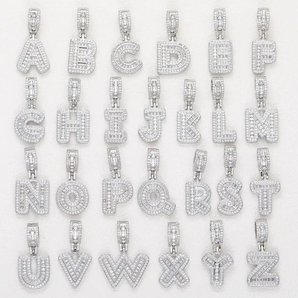 Jewelry Copper Letter Pendant Hiphop Necklace With Geometric Pattern