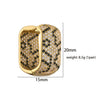 Jewelry Copper Light Luxury Geometric Leopard Snake Rectangular Earrings With Zircon For Women