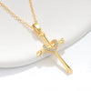 Jewelry Copper Love Pendant Cross Zircon Necklace Snake Bone Chain Electroplating Geometric Style
