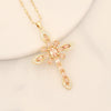 Jewelry Copper Micro Inlaid Zircon Cross Pendant Necklace