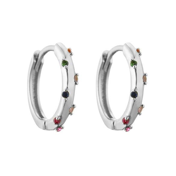 Jewelry Copper Microinlaid Colorful Zircon Geometric Elegant Women Earrings