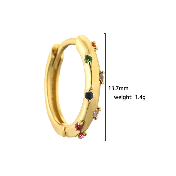 Jewelry Copper Microinlaid Colorful Zircon Geometric Elegant Women Earrings