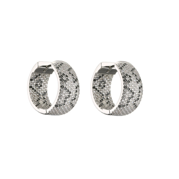 Jewelry Copper Microinlaid Zircon Leopard Geometric Pattern Electroplated Women's Earrings