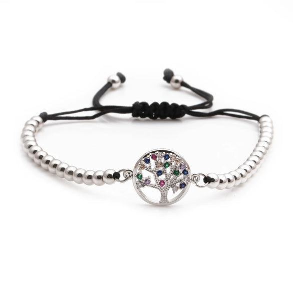 Jewelry Copper Microinlaid Zirconium Geometric Handmade Adjustable Bracelet Unisex