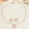 Jewelry Copper Microlay Geometric Zircon Necklace And Earrings Set Electroplating Women's Jewelry