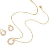 Jewelry Copper Microlay Geometric Zircon Necklace And Earrings Set Electroplating Women's Jewelry