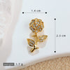 Jewelry Copper Minimalist Flower Style Electroplated Micropaved Zircon Necklace Pendant And Earrings For Women