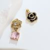 Jewelry Copper Minimalist Flower Style Electroplated Micropaved Zircon Necklace Pendant And Earrings For Women
