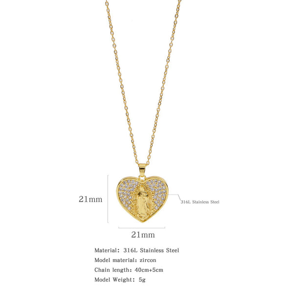 Jewelry Copper Mixed Gem Inlaid Zircon Geometric Electroplating Women's Titanium Steel Ochain Clavicle Necklace