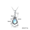 Jewelry Copper Mixed Gem Inlay Geometric Dropshaped Pendant Ochain Necklace For Women