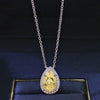 Jewelry Copper Mixed Gem Inlay Water Drops Pear Shaped Zircon Ochain Necklace For Women