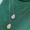 Jewelry Copper Mixed Gem Inlay Water Drops Pear Shaped Zircon Ochain Necklace For Women