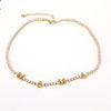 Jewelry Copper Mixed Gemstone Setting Lovely Letters Numbers Text Style Clavicle Chain Necklace