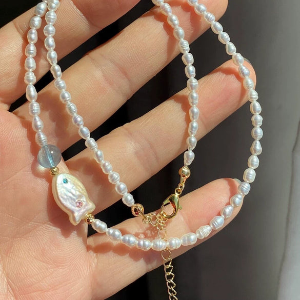Jewelry Copper Natural Baroque Pearl Animal Zodiac Electroplating Pendant Necklace Earrings