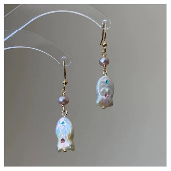 Jewelry Copper Natural Baroque Pearl Animal Zodiac Electroplating Pendant Necklace Earrings