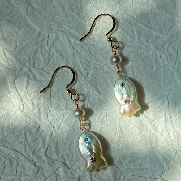 Jewelry Copper Natural Baroque Pearl Animal Zodiac Electroplating Pendant Necklace Earrings