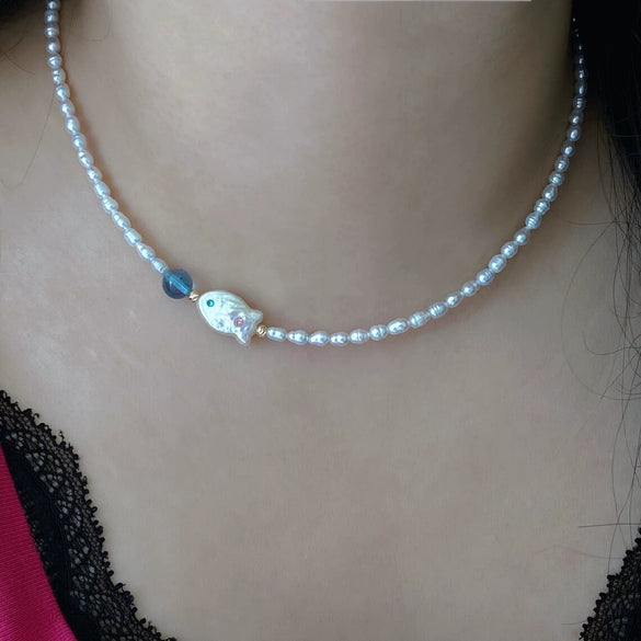 Jewelry Copper Natural Baroque Pearl Animal Zodiac Electroplating Pendant Necklace Earrings