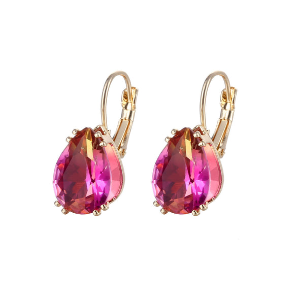 Jewelry Copper Natural Dropshaped Zircon Earrings For Women