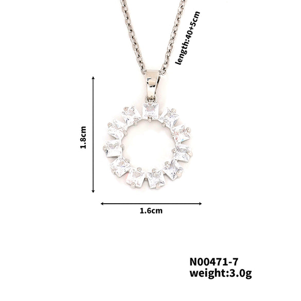 Jewelry Copper Necklace With Geometric Design And Electroplating Treatment For Women
